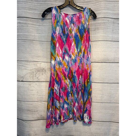 Cupio Colorful Sleeveless Abstract Dress Size L - Picture 3 of 3